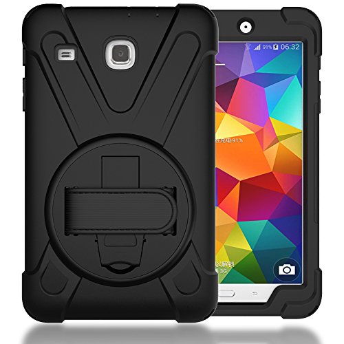 TIMISAM Samsung Galaxy Tab E 8.0 Case, Heavy Duty Hybrid Shockproof Protection Cover Built with Kickstand and Hand Strap for Samsung Galaxy Tab E 8.0 32GB SM-T378/ SM-377