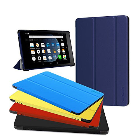 Fire HD 8 Case - Zerhunt Ultra Light Slim Fit Protective Cover Auto Wake/Sleep Fire HD 8 Tablet (7th 8th Generation, 2017 2018 Release)