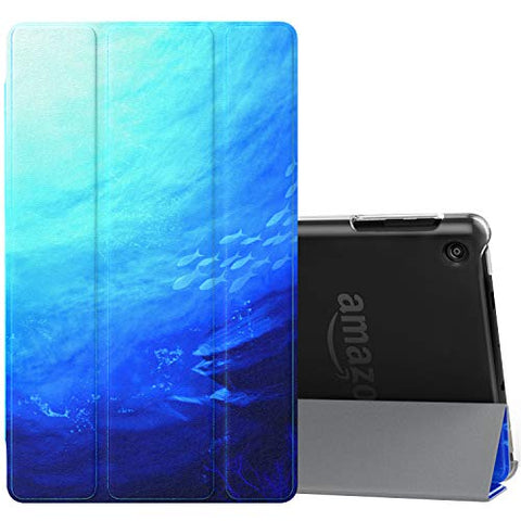 MoKo Ultra Lightweight Slim Shell Stand Cover with Translucent Frosted Back for Fire HD 8 2017