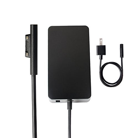 ARyee 65W Fast Charging Power Supply Adapter for Surface Pro 3 Pro 4 Surface Book with 2.0 USB Charging Port 6Ft Power Cord Cable Fit 1706[65W 15V