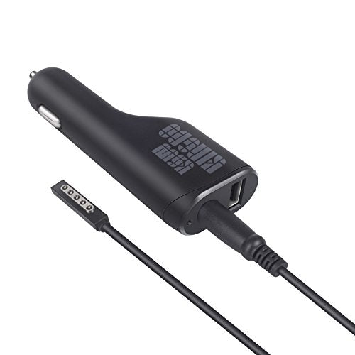 KSW KINGDO Surface Car Charger Power Supply Adapter 48W 12V 3.6A for Microsoft Surface Pro 1 Pro 2 RT & RT2 with 2.0 USB Port 4.8Ft Power Cord Including a Carrying