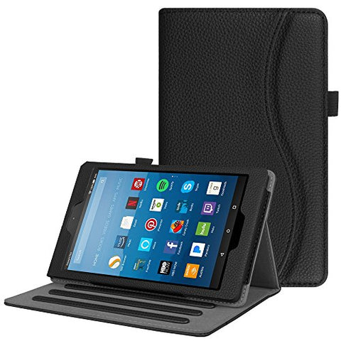 Fintie Case for All-New Amazon Fire HD 8 Tablet (7th and 8th Generation Tablets, 2017 and 2018 Releases) - [Multi-Angle Viewing] Folio Stand Cover with Pocket Auto