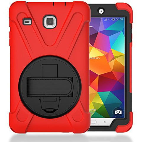 TIMISAM Samsung Galaxy Tab E 8.0 Case, Heavy Duty Hybrid Shockproof Protection Cover Built with Kickstand and Hand Strap for Samsung Galaxy Tab E 8.0 32GB SM-T378/ SM-377