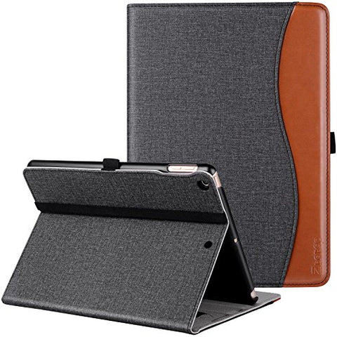 IPad 9.7 Inch 2018/2017 Case, Ztotop Premium Leather Business Slim Folding Stand Folio Cover Auto Wake/Sleep,Pencil Holder Multiple Viewing