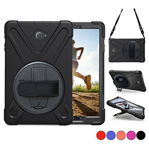 Samsung Galaxy Tab A 10.1 with S Pen Case, TSQ Heavy Duty, Rugged Protective Case with Hand Grip, Shoulder Strap & 360 Rotating Stand, for Tab A 10.1 Inch Tablet Cover (SM-P580 P585) for