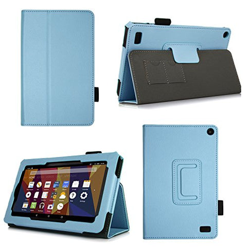 Elsse New Fire 7 Folio Case with Stand for Kindle Fire 7 inch tablet with Built in Stand (Both 2017 and 2015 Release)