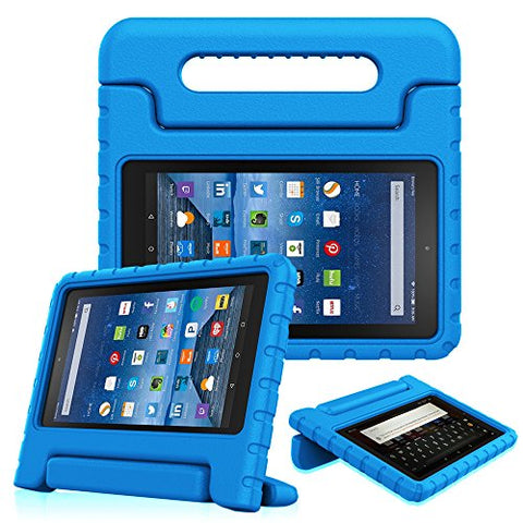 Fintie Shock Proof Case for All-New Amazon Fire 7 Tablet (7th Generation, 2017 Release) - Kiddie Series Light Weight Convertible Handle Stand Kids Friendly