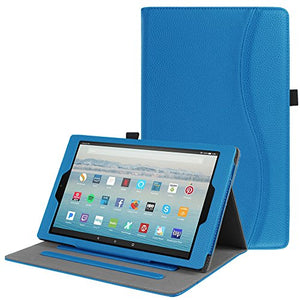 Fintie Case for All Amazon Fire HD 10 Tablet (7th Generation, 2017 Release) - [Multi-Angle Viewing] Folio Stand Cover with Pocket Auto