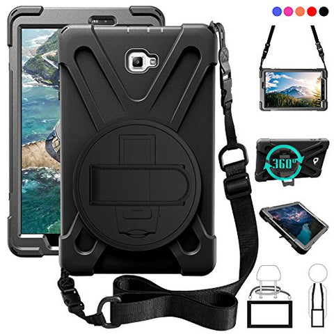 T580 Case,P580 case, Galaxy Tab A 10.1 (No Pen) Case, Shockproof High Impact Resistant Heavy Duty Armor Cover with Hands Strap Shoulder Belt for(Samsun Galaxy Tab A 10.1 T580 P585 (No Pen