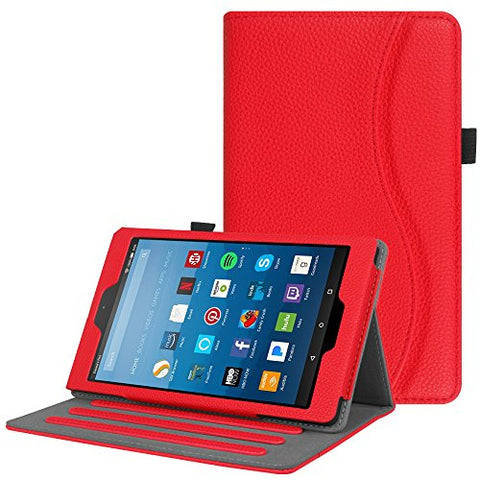 Fintie Case for All-New Amazon Fire HD 8 Tablet (7th and 8th Generation Tablets, 2017 and 2018 Releases) - [Multi-Angle Viewing] Folio Stand Cover with Pocket Auto