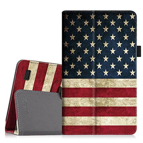 Fintie Folio Case for All-New Amazon Fire 7 Tablet (7th Generation, 2017 Release) - Slim Fit Premium Vegan Leather Standing Protective Cover with Auto