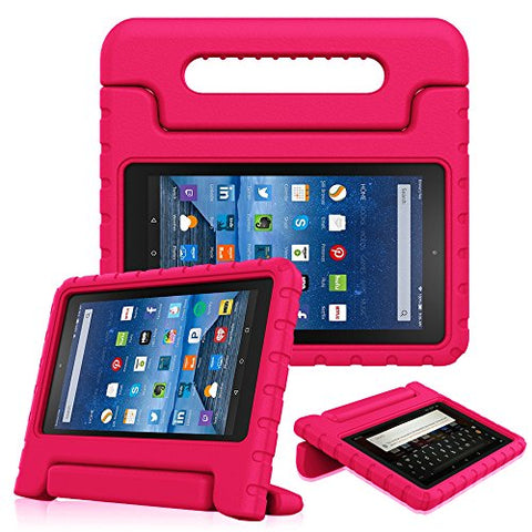 Fintie Shock Proof Case for All-New Amazon Fire 7 Tablet (7th Generation, 2017 Release) - Kiddie Series Light Weight Convertible Handle Stand Kids Friendly