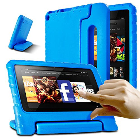 Fire Case and Screen Protector, AFUNTA Shockproof Convertible Handle Stand EVA Protective Case, PET Plastic Cover for Amazon All-New 8 inch Display