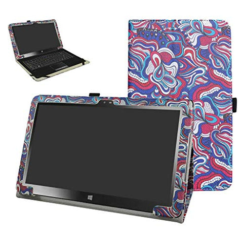 Mama Mouth PU Leather Folio Stand Cover for 11.6" Insignia Flex NS-P11W7100 11.6 Inch Windows 10 Tablet