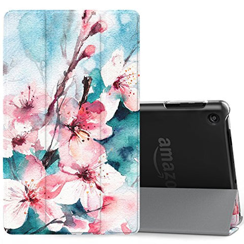 MoKo Ultra Lightweight Slim Shell Stand Cover with Translucent Frosted Back for Fire HD 8 2017