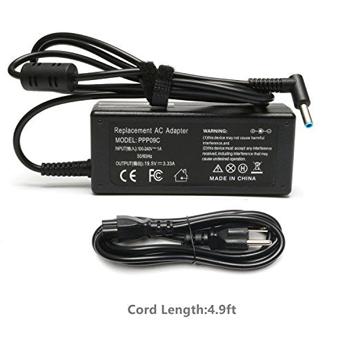 SKstyle 19.5V 3.33A 65W AC Adapter Charger For HP ProBook 430 G4;440 G4;450 G4;455 G4;470 G4 Power-Supply-Cord (Blue Tip,Slim,--12 months