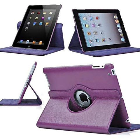 Black 360 Degrees Rotating Stand Leather Case for Ipad 2 2nd