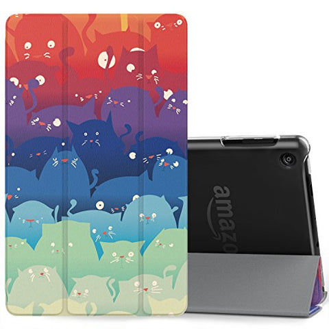 MoKo Ultra Lightweight Slim Shell Stand Cover with Translucent Frosted Back for Fire HD 8 2017