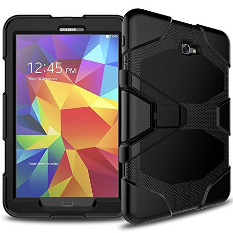 Samsung Galaxy Tab A 10.1 Case(SM-T580),3in1 Slim Heavy Duty Shockproof Rugged Armor Three Layer Hard PC+Silicone Hybrid High Impact Resistant Defender Full Body Protective Cover with Screen