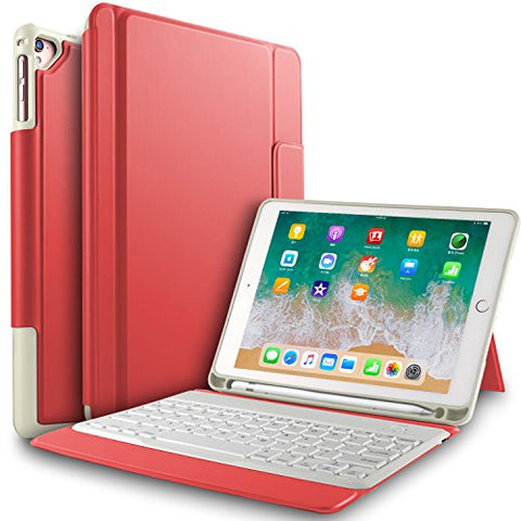 IVSO Apple New iPad 9.7 inch Wireless Keyboard Case, Ultra-Thin Stand Keyboard Case with Pencil Slot for New iPad 9.7 2018/2017/ iPad Pro 9.7 /iPad Air 2/ iPad Air