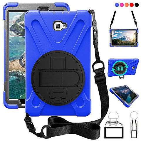 T580 Case,P580 case, Galaxy Tab A 10.1 (No Pen) Case, Shockproof High Impact Resistant Heavy Duty Armor Cover with Hands Strap Shoulder Belt for(Samsun Galaxy Tab A 10.1 T580 P585 (No Pen