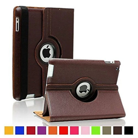 Black 360 Degrees Rotating Stand Leather Case for Ipad 2 2nd