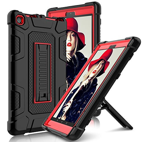 Elegant Choise All-New Amazon Fire HD 8 2017 Case with Stand, Heavy Duty [Shockproof] Full Body Armor Defender Rugged Protective Cover Case for Amazon Kindle Fire 8