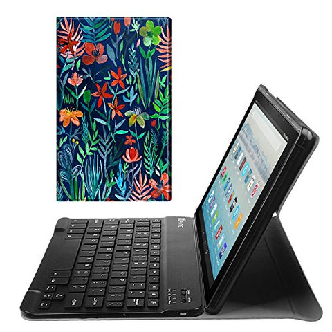 Fintie Keyboard Case for All-New Fire HD 10 (7th Generation, 2017 Release), Slim Lightweight Stand Cover with Detachable Wireless Bluetooth