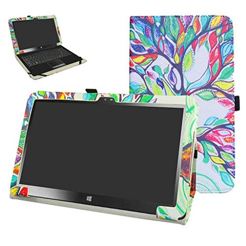 Mama Mouth PU Leather Folio Stand Cover for 11.6" Insignia Flex NS-P11W7100 11.6 Inch Windows 10 Tablet