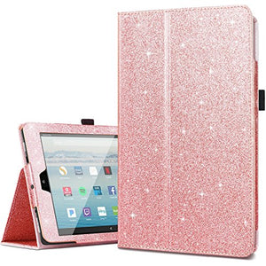 Amazon Fire HD 10 Case 2017,Kindle Fire HD10 2017 Cases,Fingic Luxury Sparkly Folio Folding Stand Cover with Holder & Auto Wake/Sleep Smart Case for Fire HD 10 inch Tablet