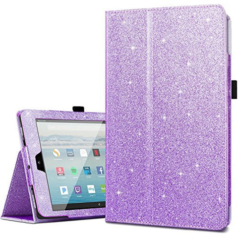 Amazon Fire HD 10 Case 2017,Kindle Fire HD10 2017 Cases,Fingic Luxury Sparkly Folio Folding Stand Cover with Holder & Auto Wake/Sleep Smart Case for Fire HD 10 inch Tablet