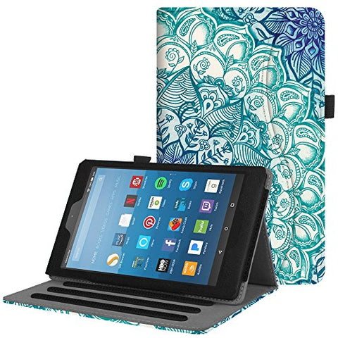 Fintie Case for All-New Amazon Fire HD 8 Tablet (7th and 8th Generation Tablets, 2017 and 2018 Releases) - [Multi-Angle Viewing] Folio Stand Cover with Pocket Auto